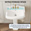 Lavabo sur pied en céramique 23 "x 19" avec dosseret et trous de robinet espacés de 8 pouces