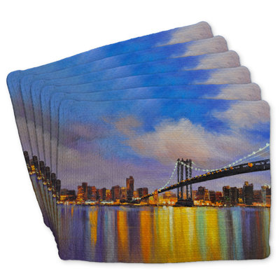 Colorful City Bridge Braided Polyester Masvingo - Set of 6