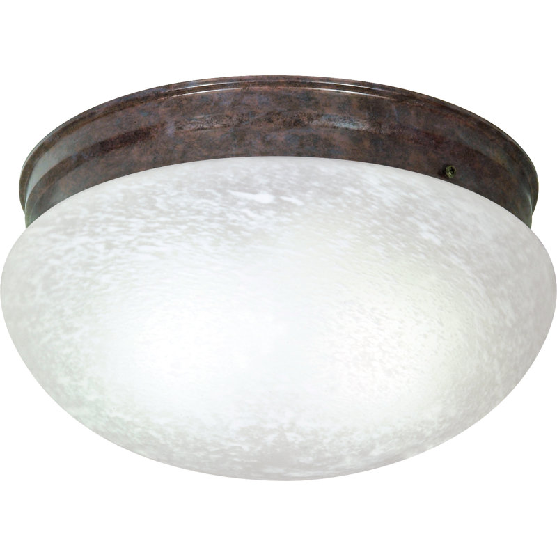 Plafonnier encastré 2 lumières 12 po Chacon, Bronze vieilli