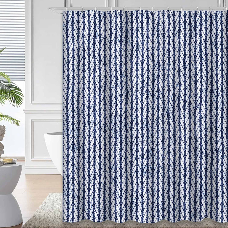 Rideau de douche bleu imperméable, rideaux de douche pour la salle de bain avec 12 crochets, L 72 po x l 78 po