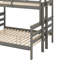 Structure de lit superposé en bois, détachable en 2 lits séparés, lit plateforme avec garde-corps et échelle