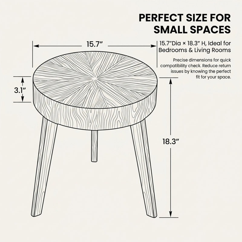 Table de bout Johnpeter, Brun