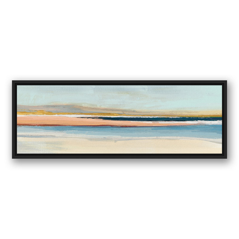 Toile encadrée flottante Dreamy Beach, H 13,75 po x l 37,75 po x P 1,75 po, Cadre flottant noir