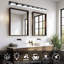 Applique de meuble-lavabo moderne à 8 lumières Modern - minimaliste, noir, salle de bain / miroir-377520141