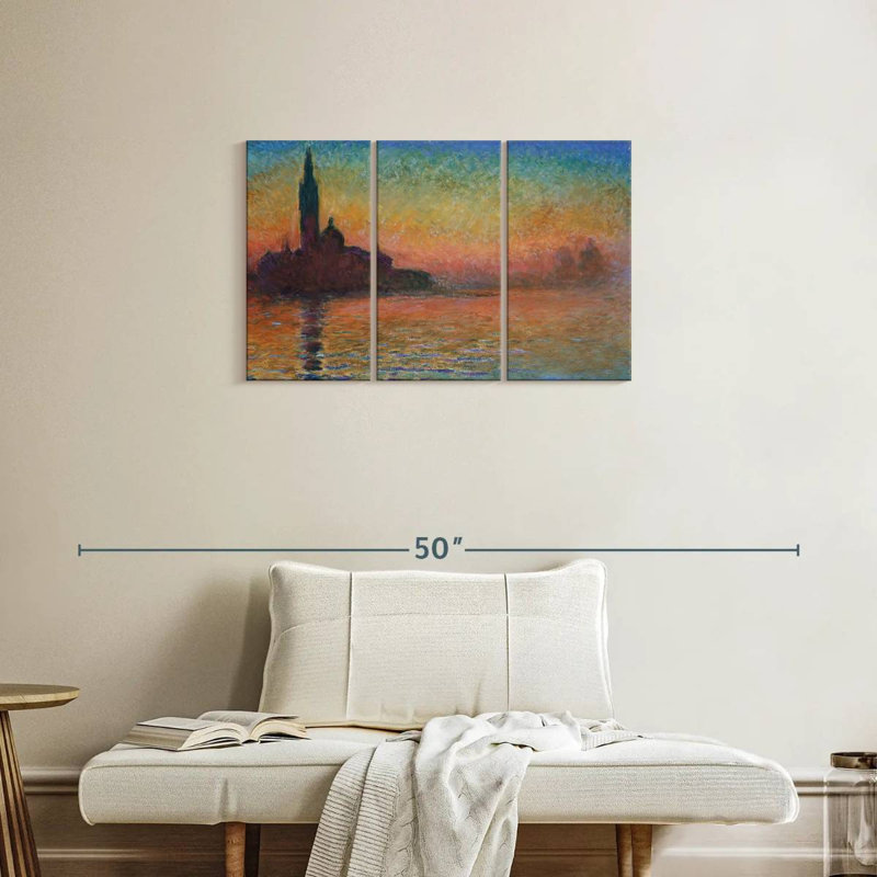 Kavia San Giorgio Majeur au crépuscule, H 20 po x l 33 po