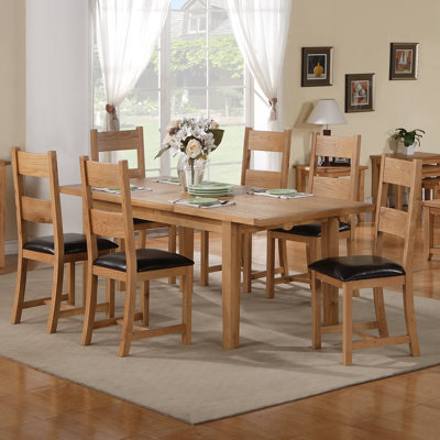 Jana Butterfly Leaf Solid Oak Dining Set