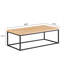 Table basse de salon, style industriel moderne rectangulaire, 47 po, finition chêne naturel, acier et bois manufacturé, usage résidentiel