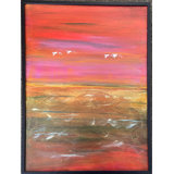 Red Landscape Triptych 3 Painting by Joyce Creiger