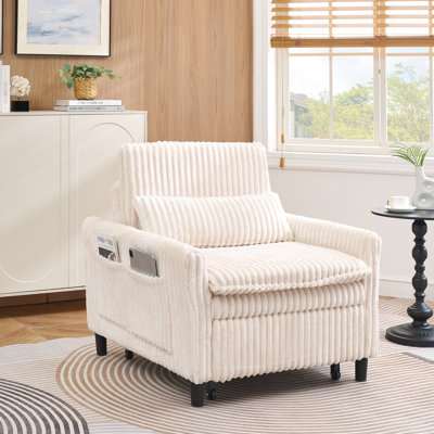 Velours côtelé beige pour une place dans un petit balcon et une chambre à coucher, confortable - comme assis avec une bonne résilience, matériau résistant aux égratignures, structure à panneau en bois massif +, coussin en éponge, poids de 67,5 lb