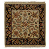 Hand Knotted Wool Oriental Area Rug in Ivory