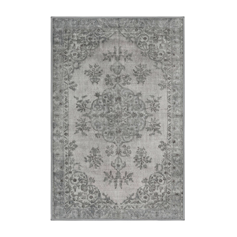 Tapis oriental en laine gris Pepe, Rectangle 7 pi x 9 pi