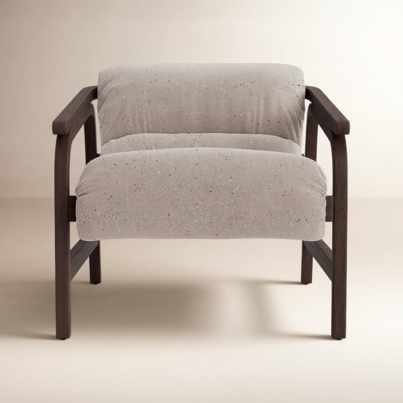Cellire Chair, Dark Brown Wood/Java, Stone Linen