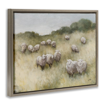 Sheep Herd in Rural Grassland