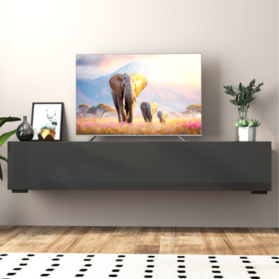 Meuble audio-vidéo avec espace de rangement généreux pour ranger et exposer des objets décoratifs, salon idéal pour une chambre à coucher de 15,4 po de largeur