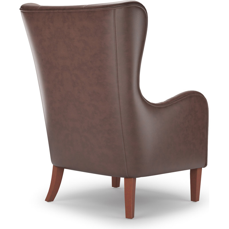 Morgan Chocolate Brown Faux Leather Wingback Accent Chair