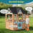 Wooden Kids Playhouse With Kitchen Set, Cedar Outdoor Playhouse With Sink, Stove, Doorbell & Mud Toys, Backyard Playhouse For Toddlers & Children-133285974
