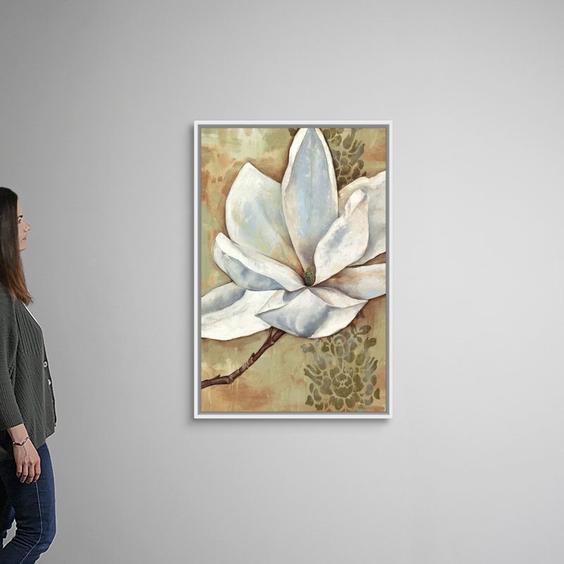 Magnolia Majesty II, art mural sur toile, H 32 po x l 48 po x P 1,25 po, Cadre blanc