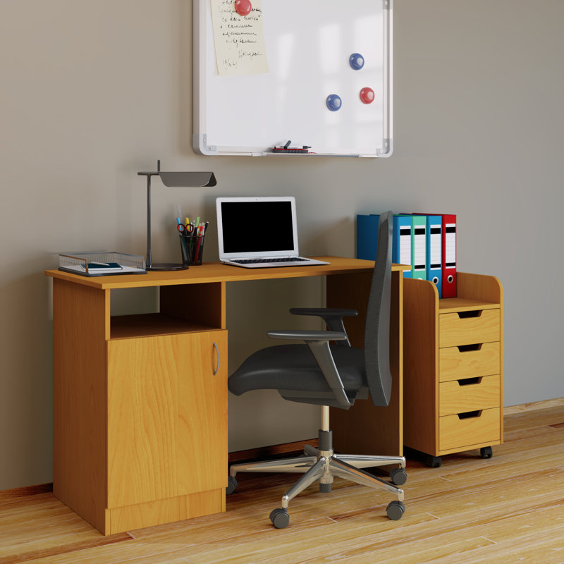 Fordham 33cm Wide 4 -Drawer Mobile Solid Wood File Cabinet, Light Brown