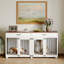 Dog Crate Furniture, 164cm Indoor Wooden Dog Kennel Cage House, Modern Decorative End Table With Double Doors, Drawers, Divider, For Large Medium Breeds-1803628362