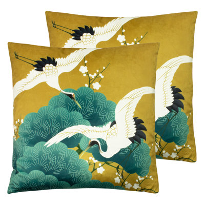 Abstract Gold Square Cushion
