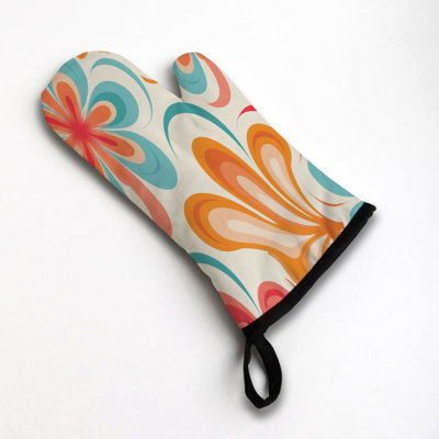 Psychedelic Retro Twist Oven Mitt Cotton Twill