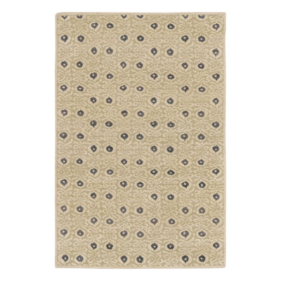 Block Print Handmade Kilim Silk and Wool Floral Area Rug