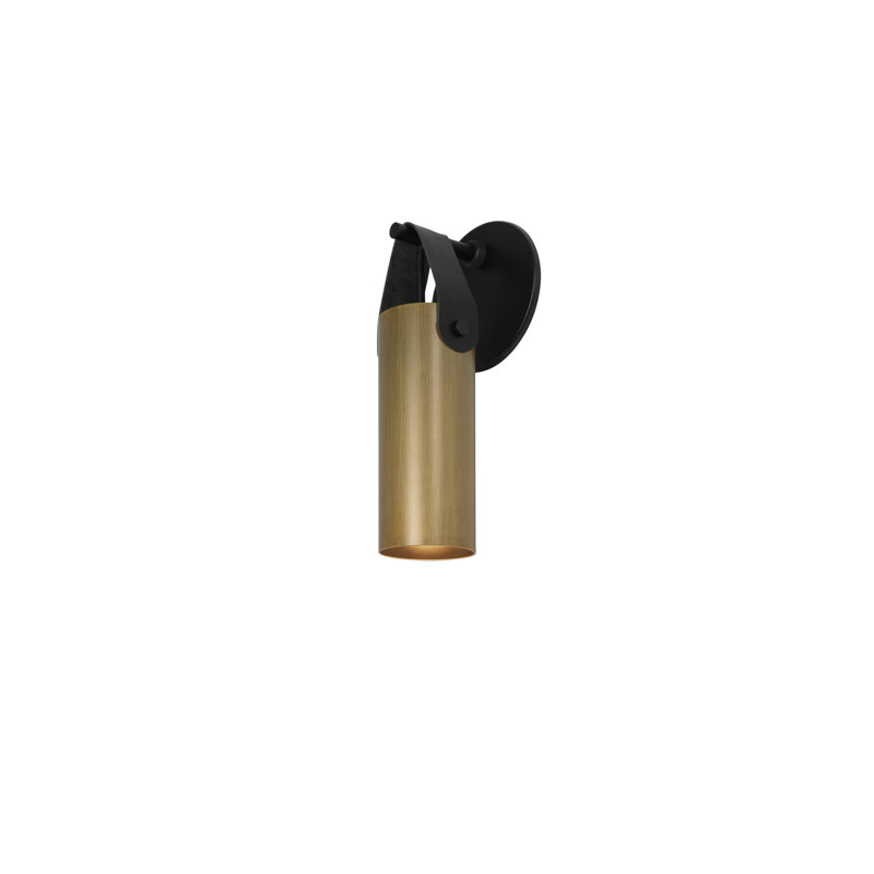 Spero Dimmable Wall Sconce, Black, Distressed Brass