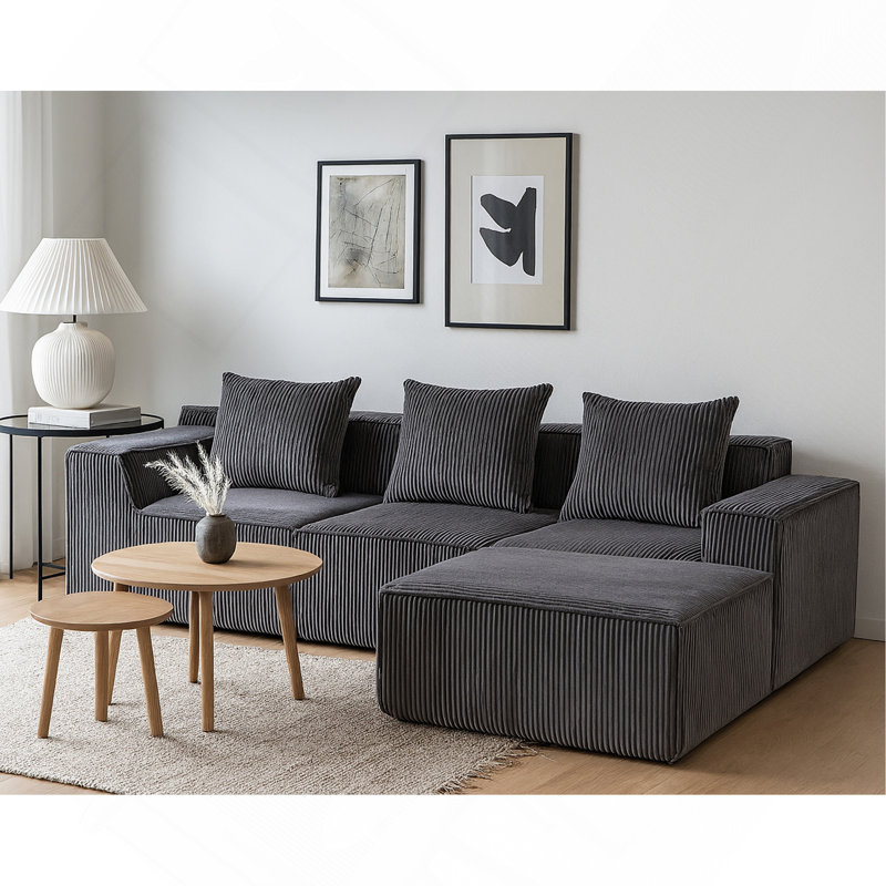 Canapé modulaire multi-personnes pouvant être combiné librement-33005-4, Gris