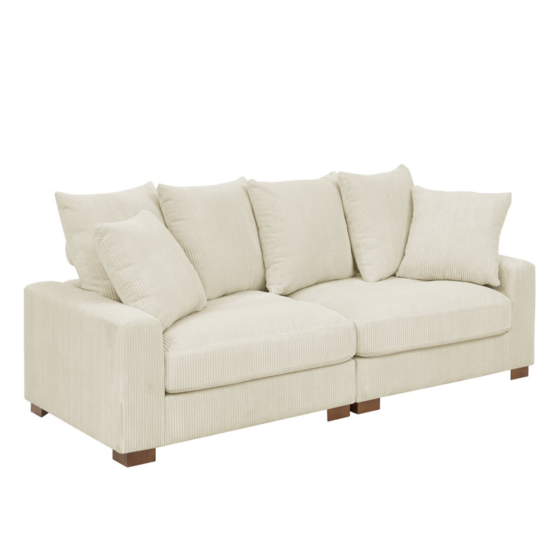 86'' Corduroy Loveseat, Cream