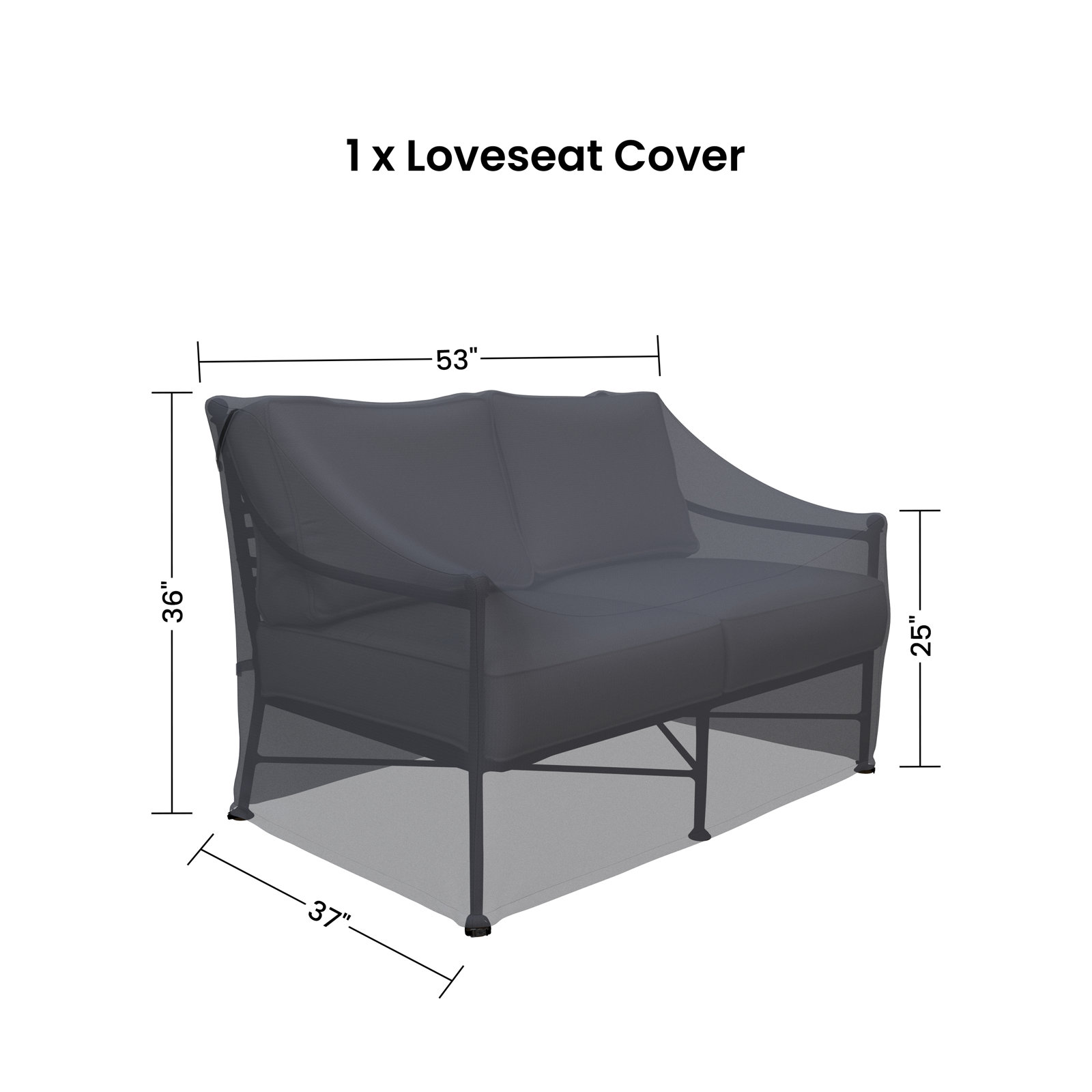 52" Straight Outdoor Patio Loveseat Cover