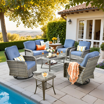 Allcot 2- Person Outdoor Club Chair With Side Table And Cushions