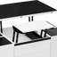 Modern White Lift Top Glass Coffee Table With Drawers & Storage Multifunction Table
