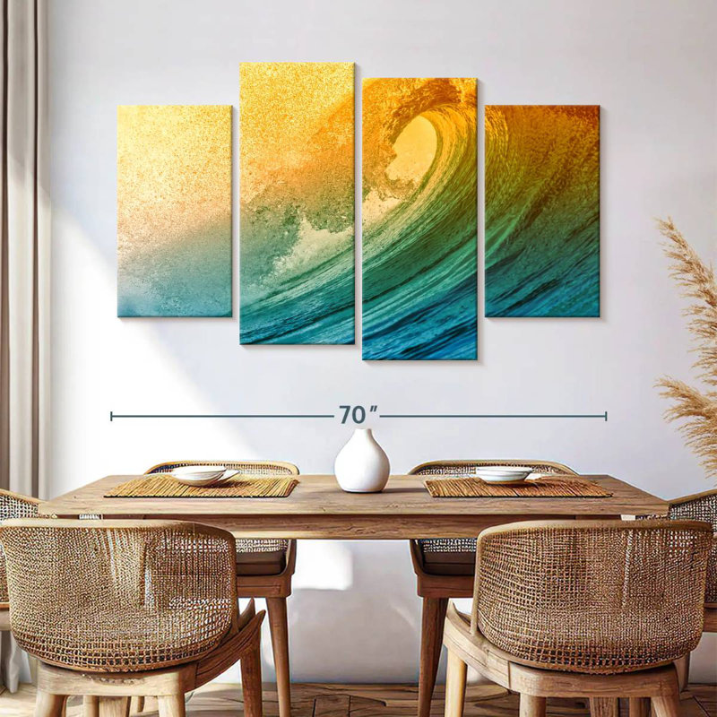 Gillard Sunny Glow Ocean Wave, 42" H x 68" W