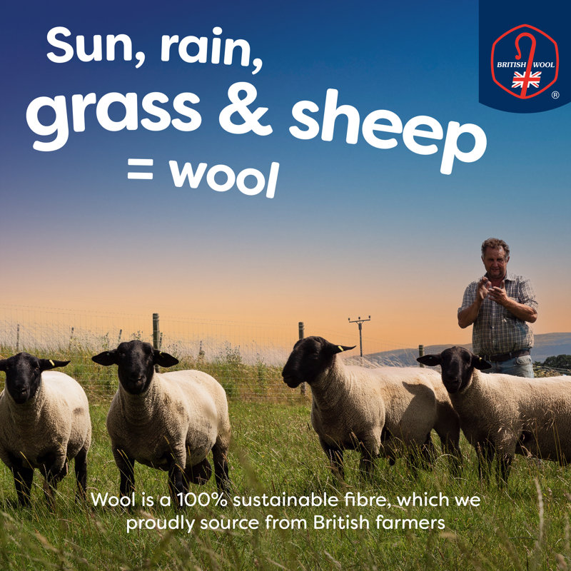 Slumberdown Wonderful Wool Pillow - Medium Support, Naturally Breathable
