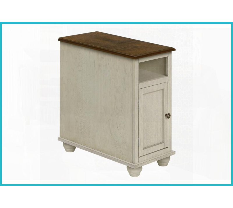 Blanc antique traditionnel Table basse brune pour le salon / chambre à coucher, rangement spacieux et amp; Assemblage facile