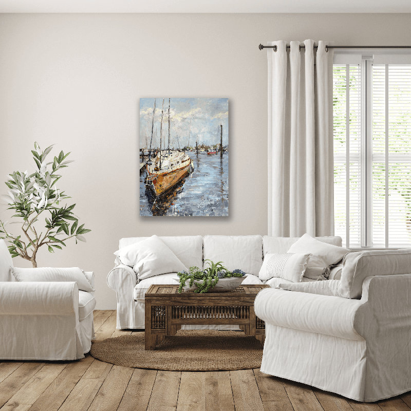 Let Go and Sail - Artist Enhanced Canvas Print, 24" H x 20" W x 1.75" D, White Framed Canvas