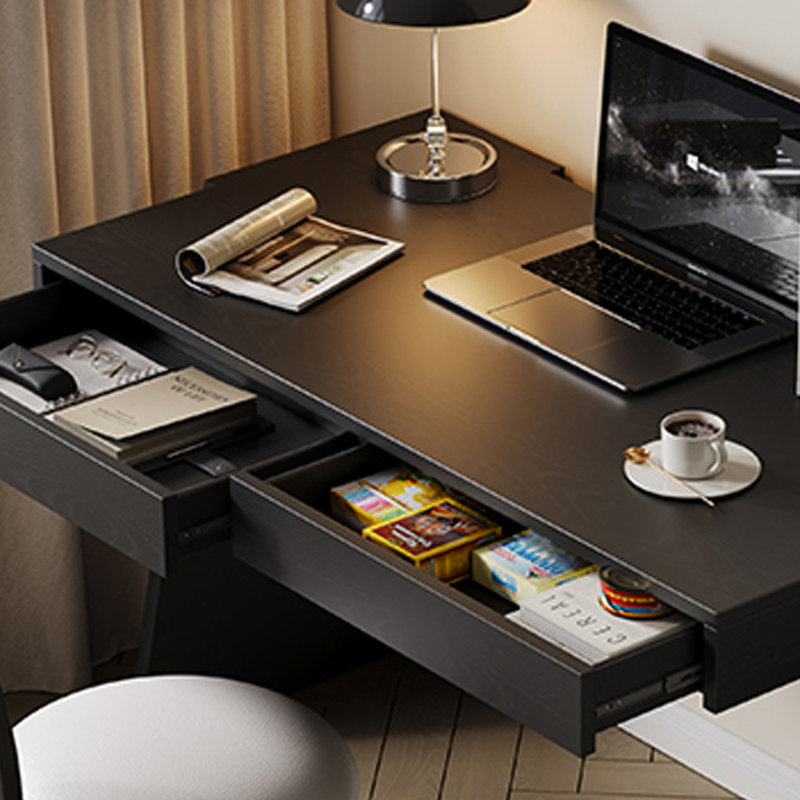 Bureau d'écriture minimaliste en bois noir, H 29,52 po x l 47,24 po x P 19,68 po