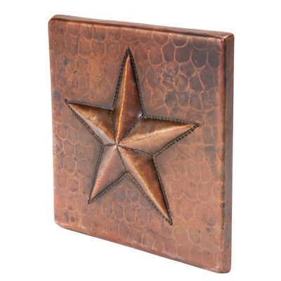 Carrelage étoile 4 "x 4" en cuivre martelé - quantité 4