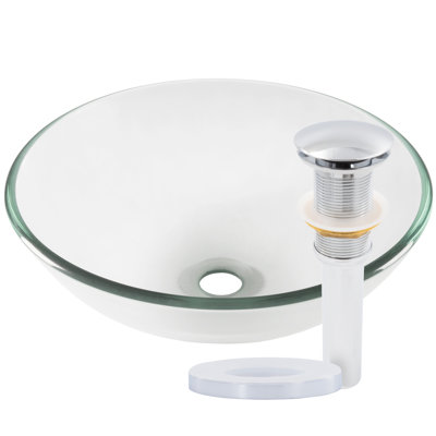 Novatto 16.5'' Clear Glass Circular Bathroom Sink