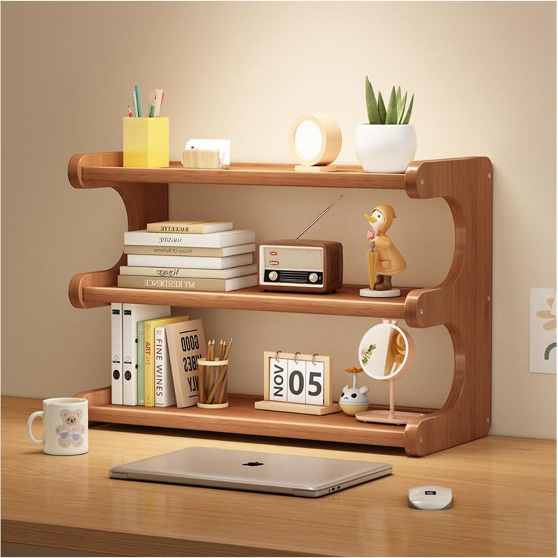 Bibliothèque à 3 niveaux pour bureau, support de rangement, rangement de bureau