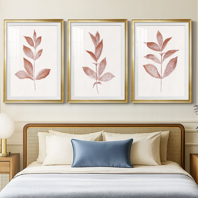 Red Leaf I  -Custom Framed  Premium Print W Matt - 3 Pieces