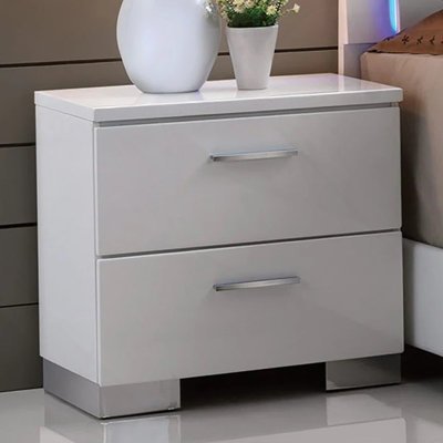Table de chevet contemporaine avec deux tiroirs de rangement pour la chambre à coucher, idéale pour la vie moderne et les espaces organisés