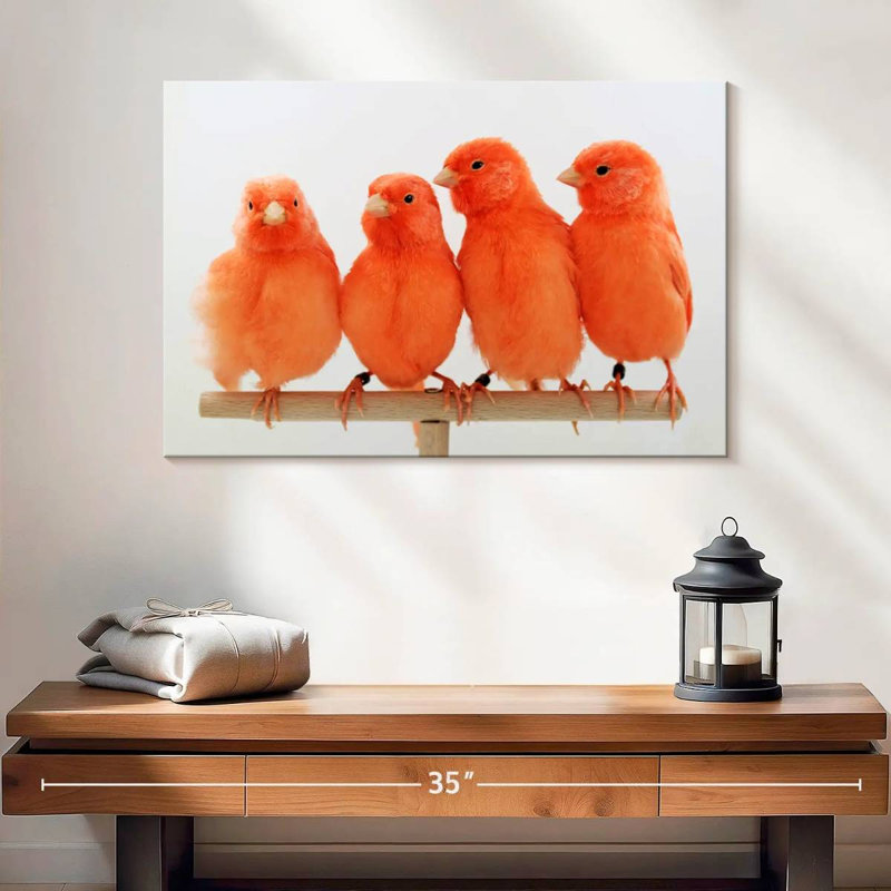 Brampt Red Canaries, 16" H x 24" W