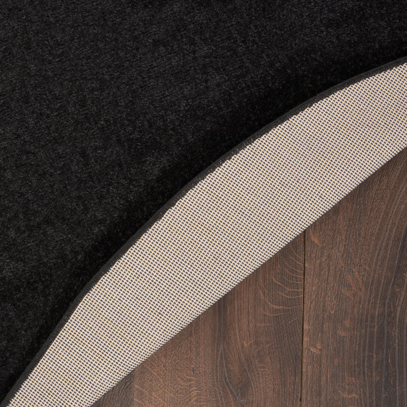Tapis intérieur / extérieur noir Mullican Sandy, Ovale 6 pi x 9 pi