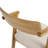 Modern Farmhouse Dining Chair With Upholstered Seat - Solid Oak Wood, Carved Back & Short Arms-120743901