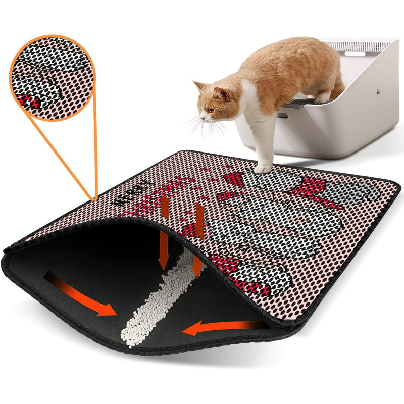 Premium Cat Litter Mat, 18 x 24 inches | 50% PVC / 50% Polyester, Machine Washable & Vacuum Friendly | Durable, Easy-Clean Design for Pet Owners | Protect Your Floors from Litter Messes