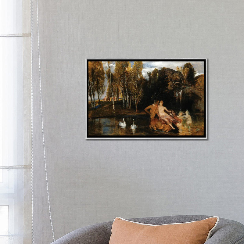 Les royaumes du bienheureux , 18" H x 26" W, Floater Framed Print Canvas without Mat, Argent