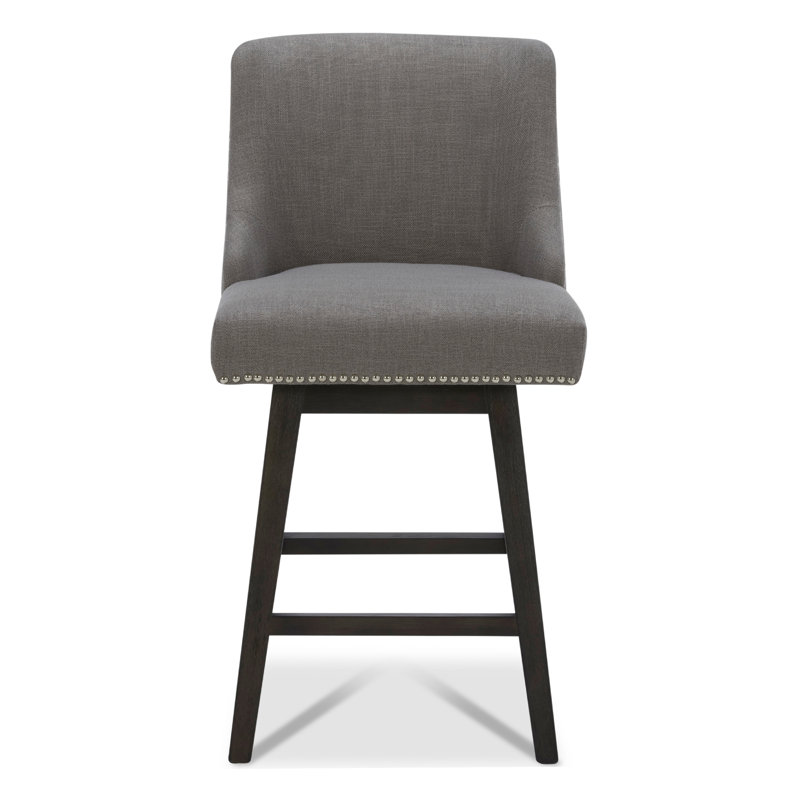 Shurma Swivel Upholstered Counter Stool, Flint Gray
