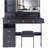41" Large Size Left Drawer Desktop Vanity Table+Cushioned Stool Dresser Set, 2 AC+2 USB Power Station, Hair Dryer Stand, Extra Large Touch Control LED Mirror, 3-color Switch, EPA, GCC, UL Certificate-1946501319