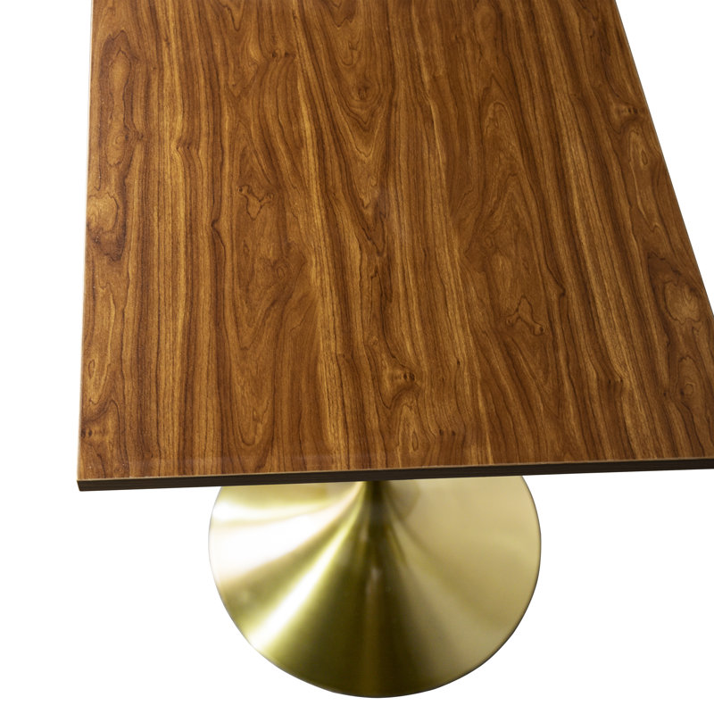 Travis 24" Square Bar Height Table With MDF Top And Stainless Steel Pedestal Base - Dining Table For Modern Home And Kitchen